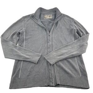 BKE Men's Full Zip Sweater‎ size Large Athletic Fit Gray Ramie Cotton